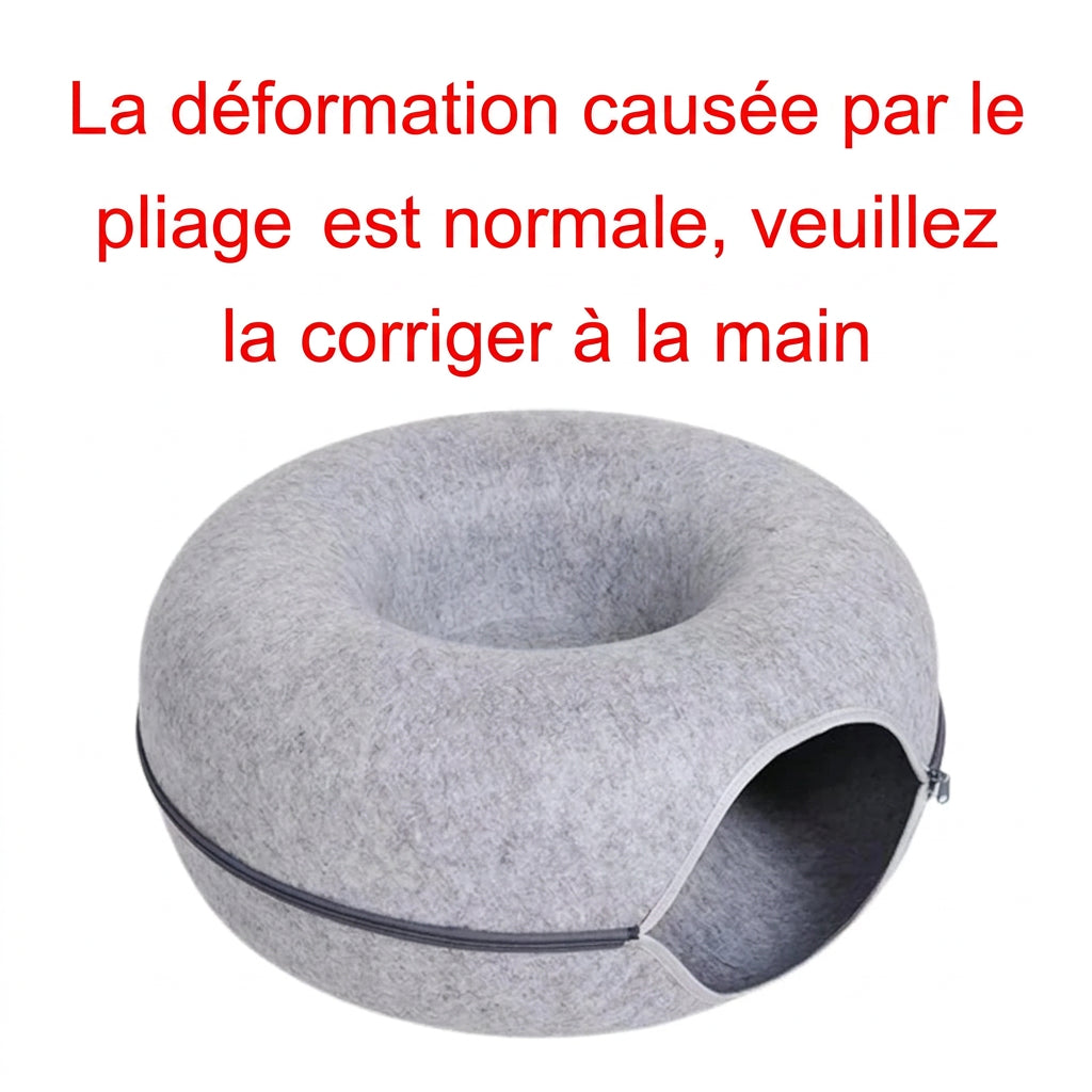 Donut en feutre ouvert en tunnel