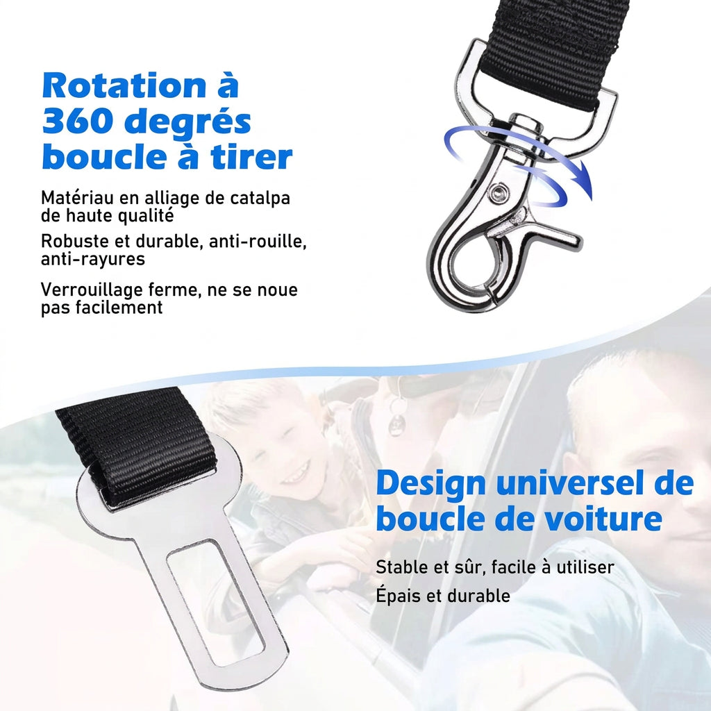 Mousqueton rotatif à 360 degrés et boucle de voiture universelle