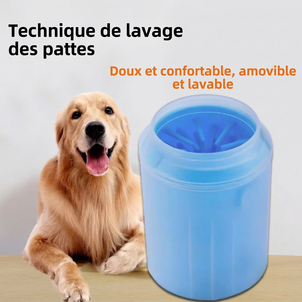 Technique de lavage des pattes : gobelet doux, amovible et lavable