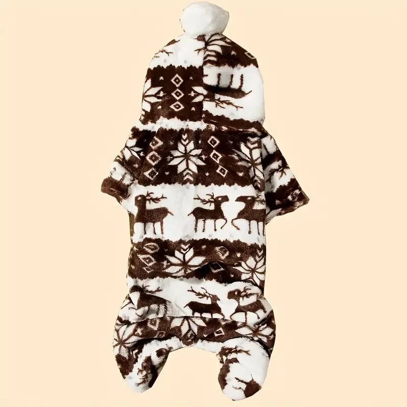 Pyjama de Noël renne marron et blanc