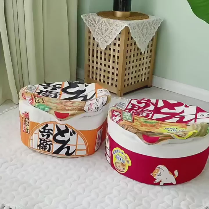 Vidéo du panier Nouilles avec un chat